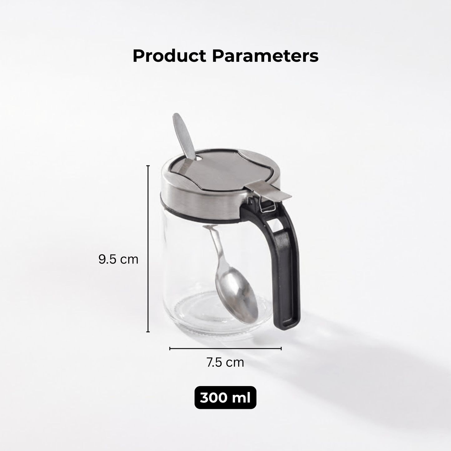 Airtight Glass Storage Containers with Stainless Steel Lid & Spoon