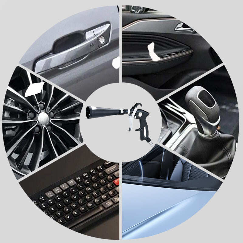 Air Blow Gun Car Interior Cleaning Gun High Pressure Car Detailing Cleaning Tool with Nozzle and Auto Detailing Dusting Brush