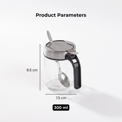 Airtight Glass Storage Containers with Stainless Steel Lid & Spoon