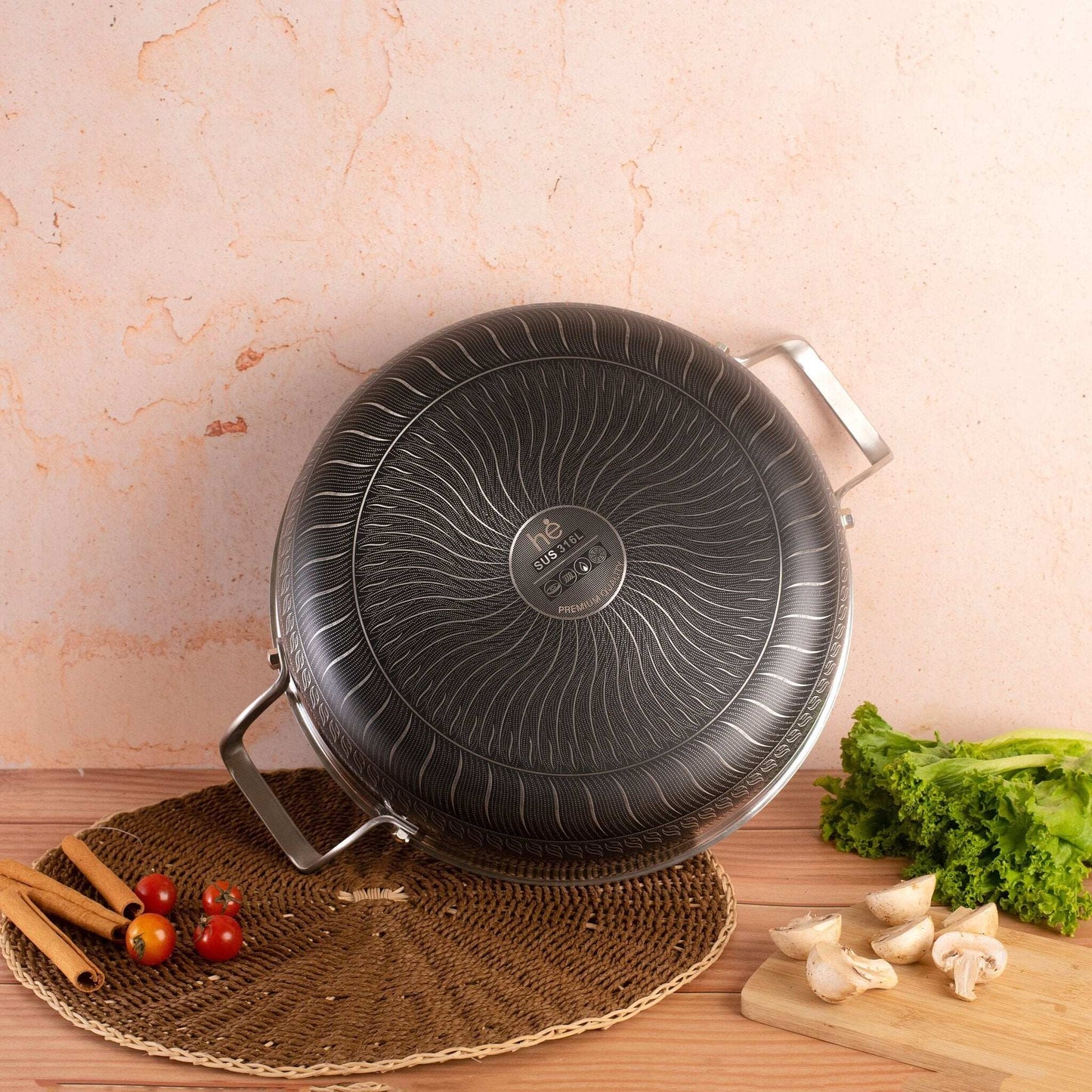 Stainless Steel Non-Stick Honeycomb Deepen Frying Pan (30cm)