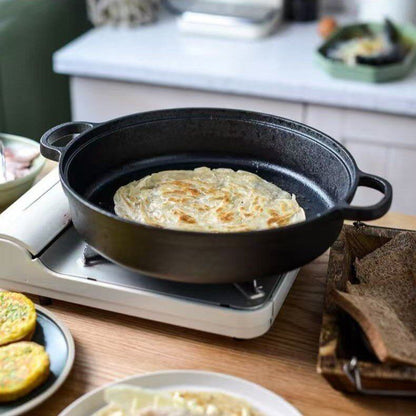 Multi-Purpose Cast Iron Skillet with Lid and Ear Handles (25cm)