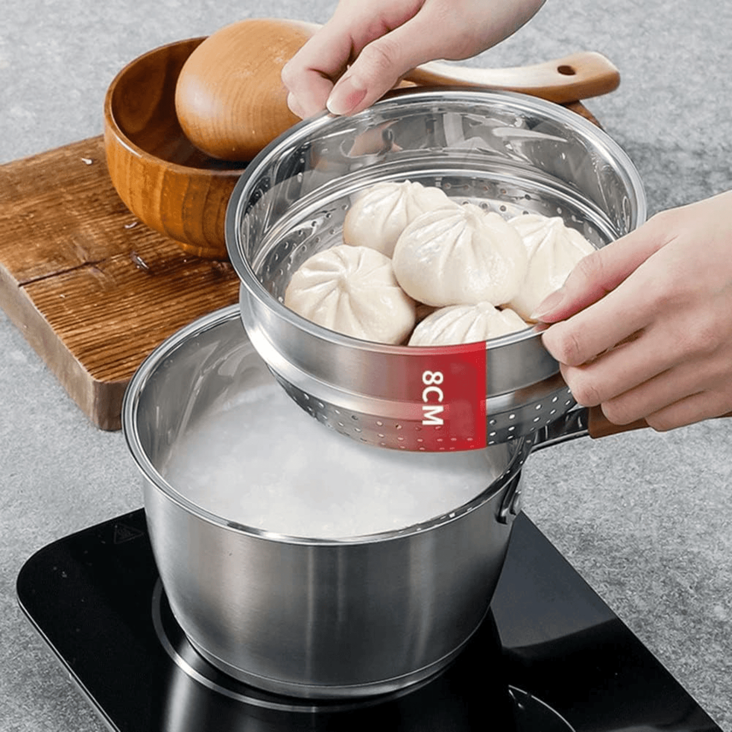 Multi-Purpose Stainless Steel Cooking & Steaming Pot (2Litre)