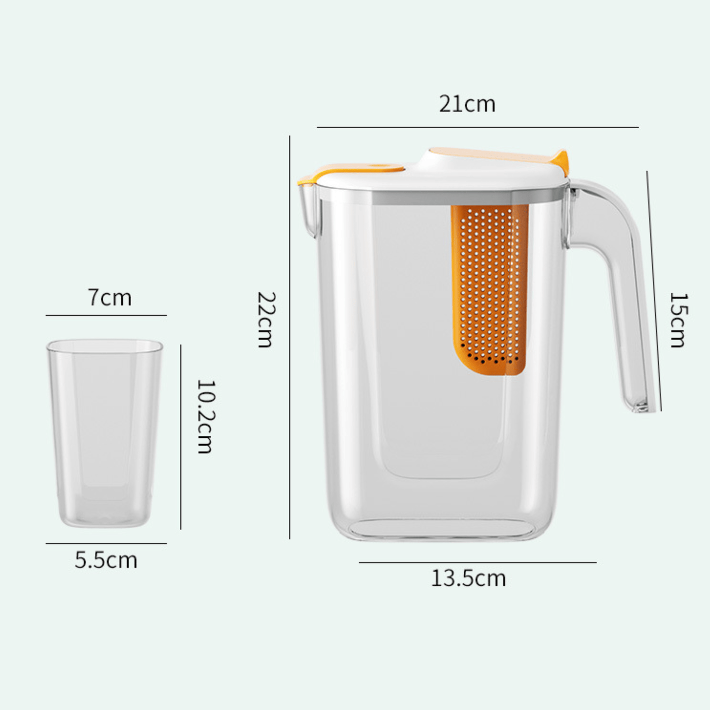 Multi-Purpose Beverages Kettle Jar with Strainer and 4 Cups (2.6L)