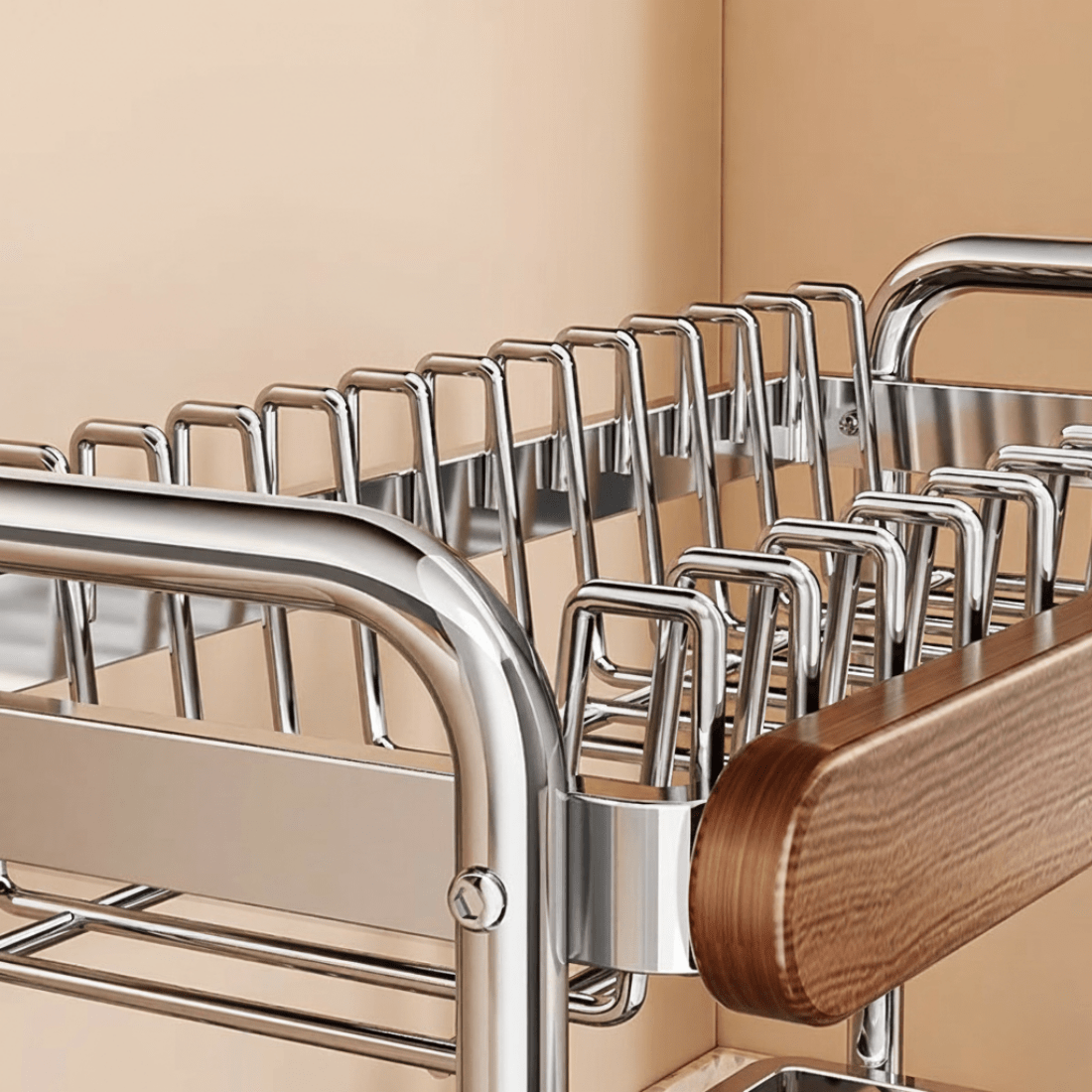 Stainless Steel Dish Drying Rack with Knife & Board Holder