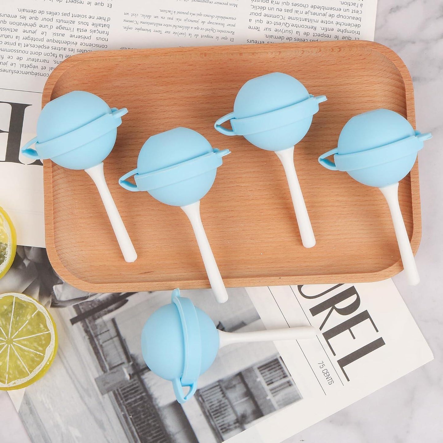 Silicone Lollipop Ice Ball Mold with Food-Grade Lid