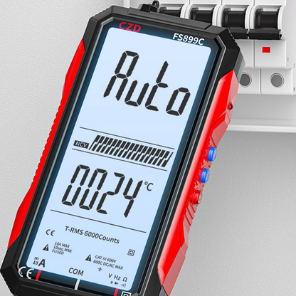 USB Rechargeable Digital Multimeter – Auto-Ranging, LCD Backlight & Portable Design