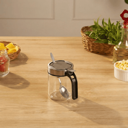 Airtight Glass Storage Containers with Stainless Steel Lid & Spoon
