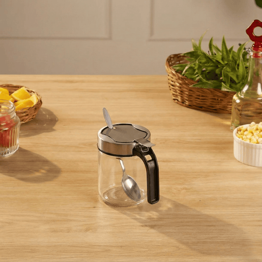 Airtight Glass Storage Containers with Stainless Steel Lid & Spoon
