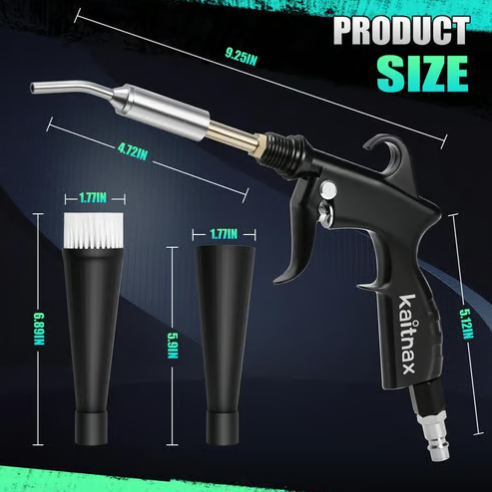 Air Blow Gun Car Interior Cleaning Gun High Pressure Car Detailing Cleaning Tool with Nozzle and Auto Detailing Dusting Brush