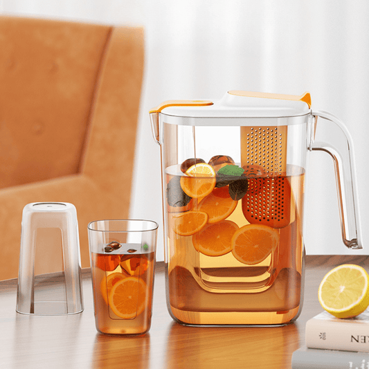 Multi-Purpose Beverages Kettle Jar with Strainer and 4 Cups (2.6L)