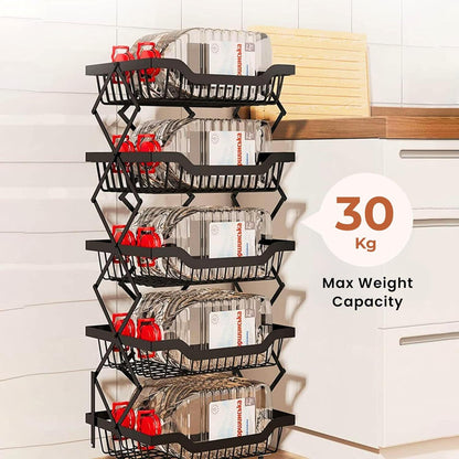 Multi-Layer Foldable Rolling Vegetable & Fruit Rack (95cm)